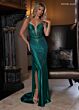 Rachel Allan 70737 Side Slit Illusion Corset Hot Fix Dress