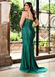 Rachel Allan 70737 Side Slit Illusion Corset Hot Fix Dress