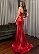 Rachel Allan 70738 Peek-A-Boo Neckline Ruched Top Dress