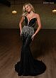 Rachel Allan 70742 Plunging Neckline Embellished Glitter Dress