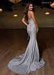 Rachel Allan 70742 Plunging Neckline Embellished Glitter Dress