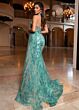 Rachel Allan 70746 Side Tail Illusion Corset Glitter Dress
