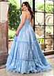 Rachel Allan 70748 Layered Skirt Plunging Neck Shimmer Dress
