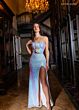 Rachel Allan 70749 Multi Cutout Halter Strap Sequin Dress