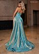 Rachel Allan 70754 Basque Waist Strapless Metallic Corset Dress