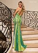 Rachel Allan 70759 Strappy Back High Slit Embellished Dress