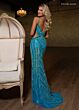 Rachel Allan 70760 Multi Cutout Spaghetti Straps Geometric Dress
