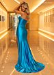 Rachel Allan 70779 High Slit Strapless Sweetheart Corset Dress