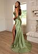 Rachel Allan 70779 High Slit Strapless Sweetheart Corset Dress