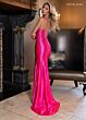 Rachel Allan 70780 Plunging Neckline Lace-Up Hot Fix Dress