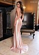 Rachel Allan 70780 Plunging Neckline Lace-Up Hot Fix Dress