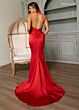 Rachel Allan 70786 Bow Appliques Sheer Corset Halter Dress