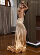 Rachel Allan 70790 Halter Strap Embellished Lace-Up Dress