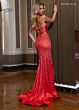 Rachel Allan 70790 Halter Strap Embellished Lace-Up Dress