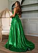 Rachel Allan 70791 High Slit Strapless Corset Sequin Dress