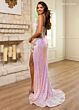 Rachel Allan 70798 Illusion Sides High Slit Sequin Dress