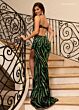Rachel Allan 70806 Exposed Back Side Slit Embellished Dress