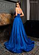 Rachel Allan 70809 Slit Skirt Ruched Top Strapless Dress