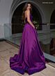 Rachel Allan 70809 Slit Skirt Ruched Top Strapless Dress