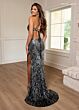 Rachel Allan 70811 Side Slit Lace-Up Embellished Dress