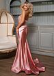 Rachel Allan 70817 Fringe Corset High Slit Strapless Dress