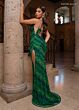 Rachel Allan 70819 Side Slit Plunging Neckline Lace-Up Dress
