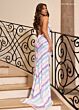 Rachel Allan 70819 Side Slit Plunging Neckline Lace-Up Dress