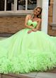 Rachel Allan 70820 Ruffle Skirt Ruched Top Strapless Dress
