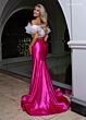 Rachel Allan 70826 Ruffle Top Slit Skirt Two Piece Dress