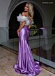 Rachel Allan 70826 Ruffle Top Slit Skirt Two Piece Dress