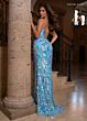 Rachel Allan 70829 High Slit Strapless Sweetheart Paillettes Dress