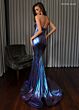 Rachel Allan 70835 Ruched Top Plunging Neck Embellished Dress