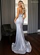 Rachel Allan 70835 Ruched Top Plunging Neck Embellished Dress