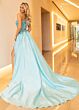 Rachel Allan 70841 Long Overskirt High Slit One Shoulder Dress