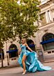 Rachel Allan 70841 Long Overskirt High Slit One Shoulder Dress