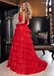 Rachel Allan 70845 Ruffle Skirt Bow Neck Strapless Dress