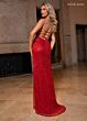 Rachel Allan 70859 Side Slit Scoop Neck Lace-Up Dress