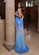 Rachel Allan 70860 Sweetheart Neckline Side Slit Ombre Dress