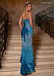 Rachel Allan 70860 Sweetheart Neckline Side Slit Ombre Dress
