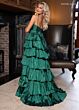 Rachel Allan 70863 Layered Skirt Bow Back Corset Dress
