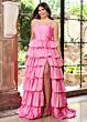 Rachel Allan 70863 Layered Skirt Bow Back Corset Dress