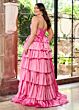 Rachel Allan 70863 Layered Skirt Bow Back Corset Dress