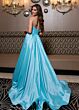 Rachel Allan 70871 Slit Skirt Strapless Corset Dress