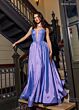 Rachel Allan 70871 Slit Skirt Strapless Corset Dress