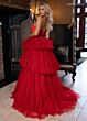 Rachel Allan 70876 Layered Skirt Strapless Corset Dress
