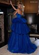 Rachel Allan 70876 Layered Skirt Strapless Corset Dress