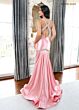 Rachel Allan 70932 Exposed Back Plunging Neckline Dress