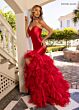 Rachel Allan 70938 Tiered Ruffle Skirt Strapless Dress