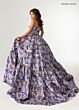Rachel Allan 70939 Tiered Skirt Floral Jacquard Dress
