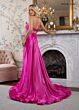 Rachel Allan 70945 Panel Train Halter Strap Dress